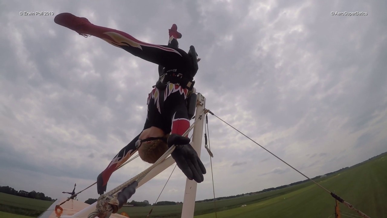 Onboard Footage AeroSuperBatics Wingwalkers Kirsten Pobjoy Oostwold Airshow Monday 10-6-2019