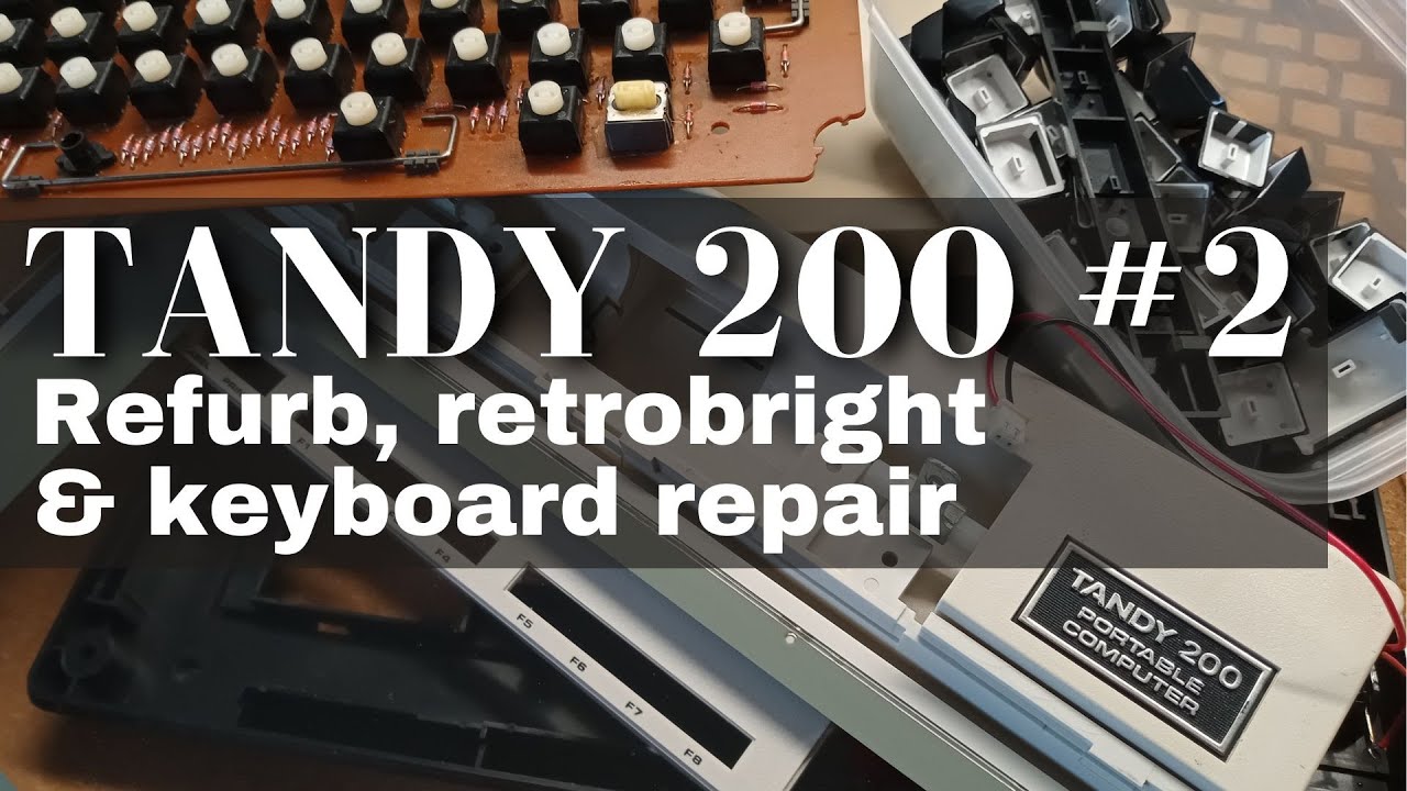 Tandy 200 #2: keyboard repair, refurb and retrobright