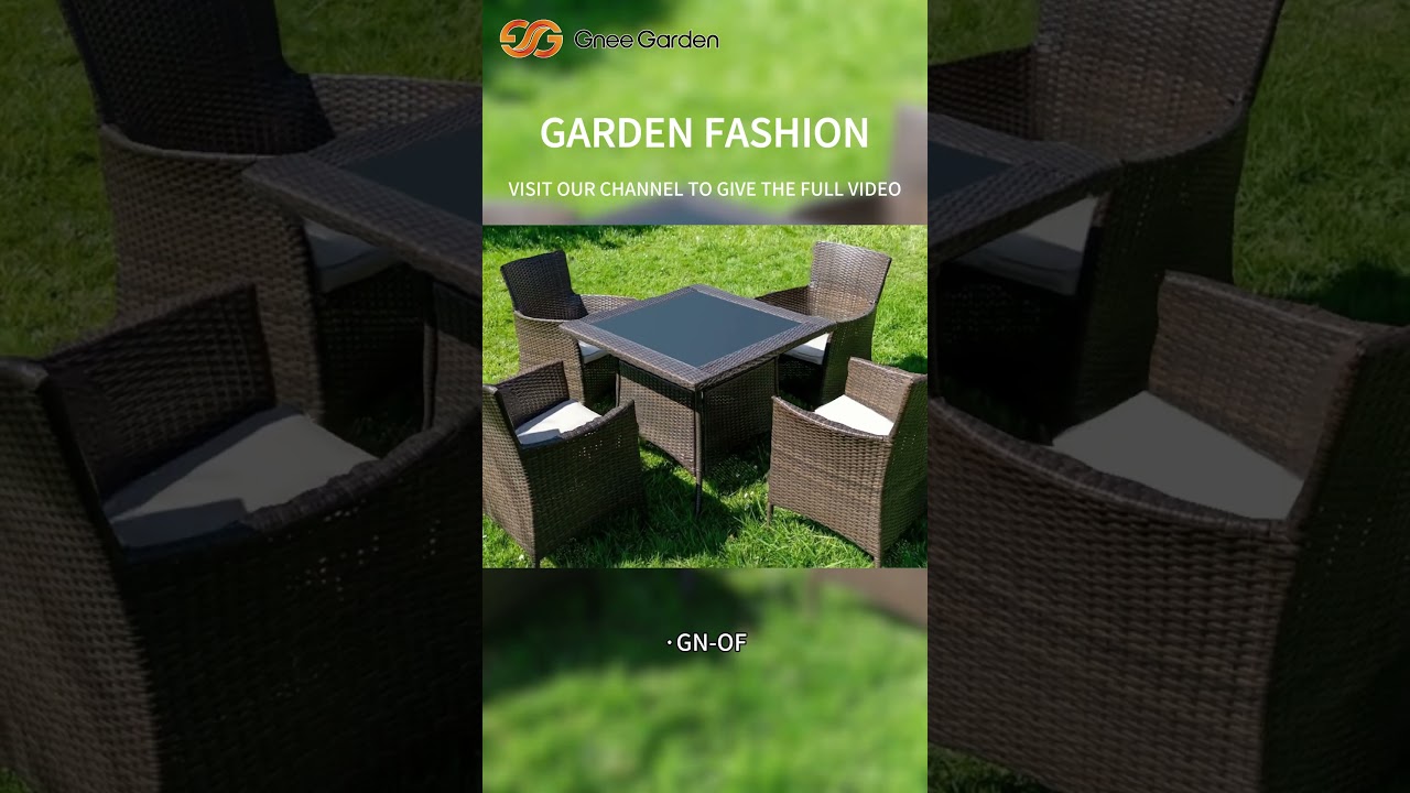 GNEE 4pcs Corten Steel Outdoor Patio Furniture Set Small Sectional Conversation 