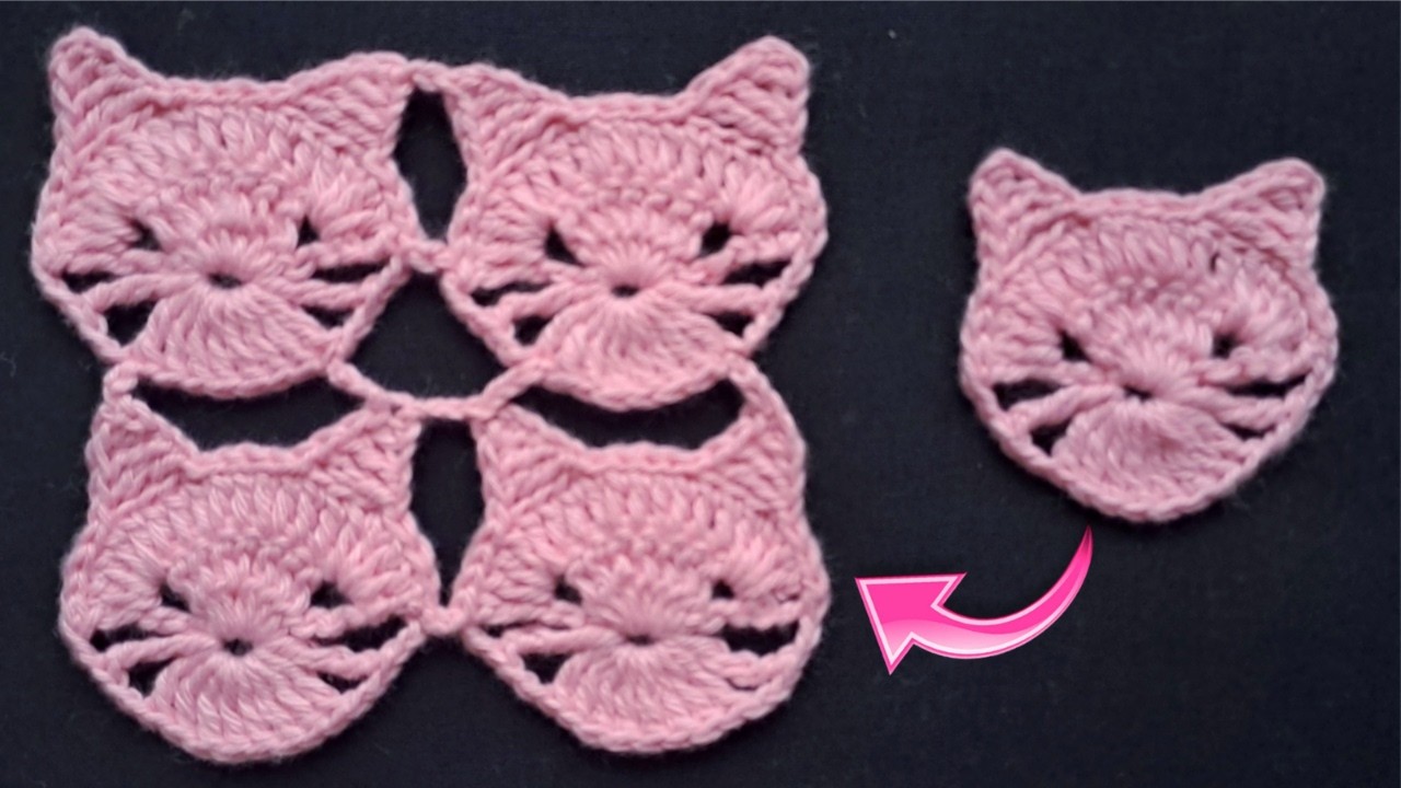 Gatitos🐱Viral y Tendencia a Crochet Ideal para Bufanda, Manta de bebé/Gatito a Ganchillo paso a paso