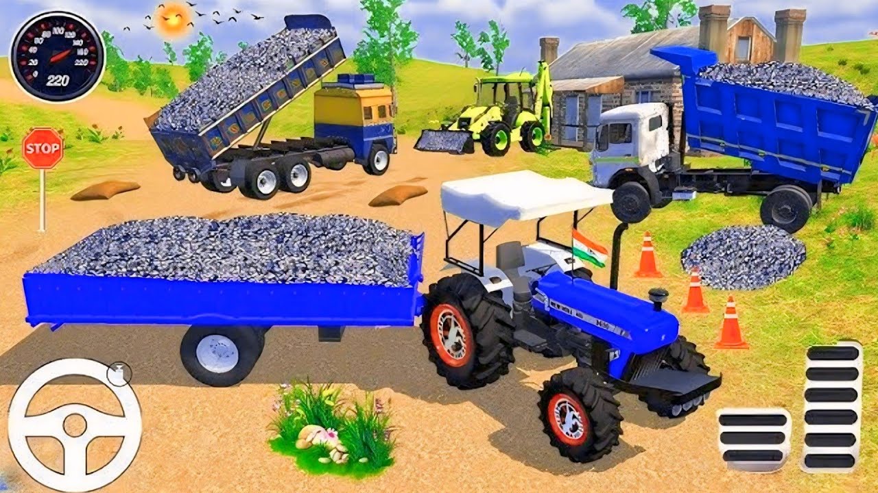 🔴Drive JCB and Uploading 🛻🏗️Stone From Dumper 🛻Truck in Game #truck #jcb #tractor #dumper #games0139