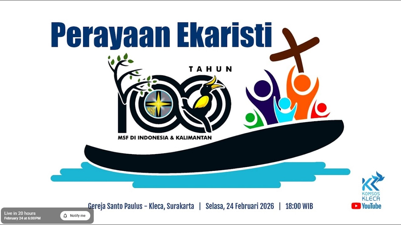 Perayaan Ekaristi 100 Tahun MSF Berkarya di Indonesia, 24 Februari 2026