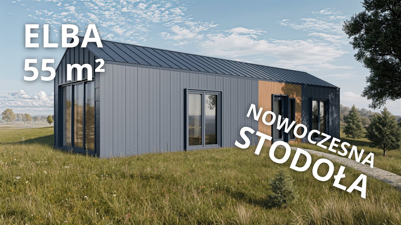 Dom mobilny w 3 miesiące! | Elba 55 m² – całoroczna, nowoczesna stodoła z dachem 30°