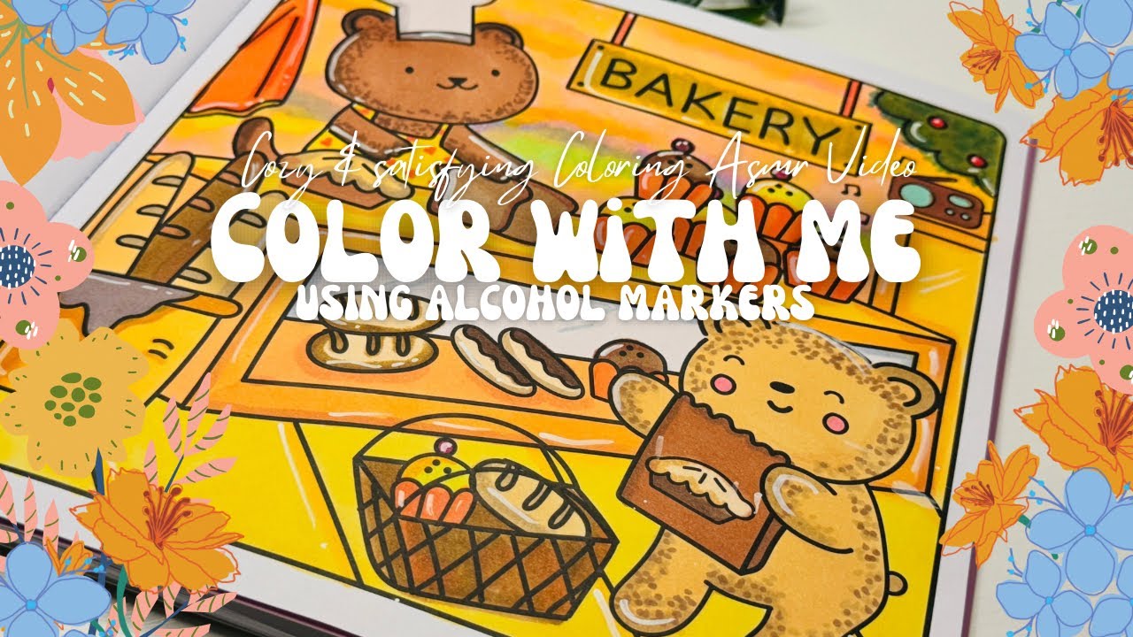 Color with me in Sunny Vibes, Happy Street | satisfying Coloring ASMR | cozy vibes Relaxing ASMR 🩷