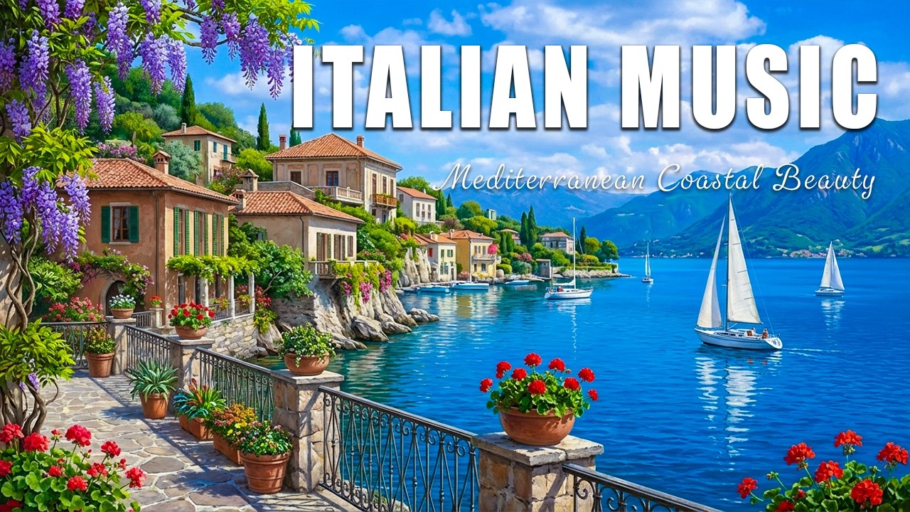 🎶 Italian Vibes & Mediterranean Music 🎶 Amalfi Coast & Lake Como Blue Water Escape | 2+ Hours 4K