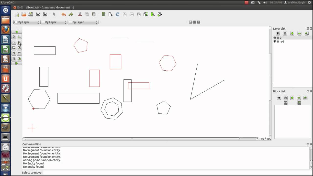 LibreCAD tutorial 8 - polygons and select functions