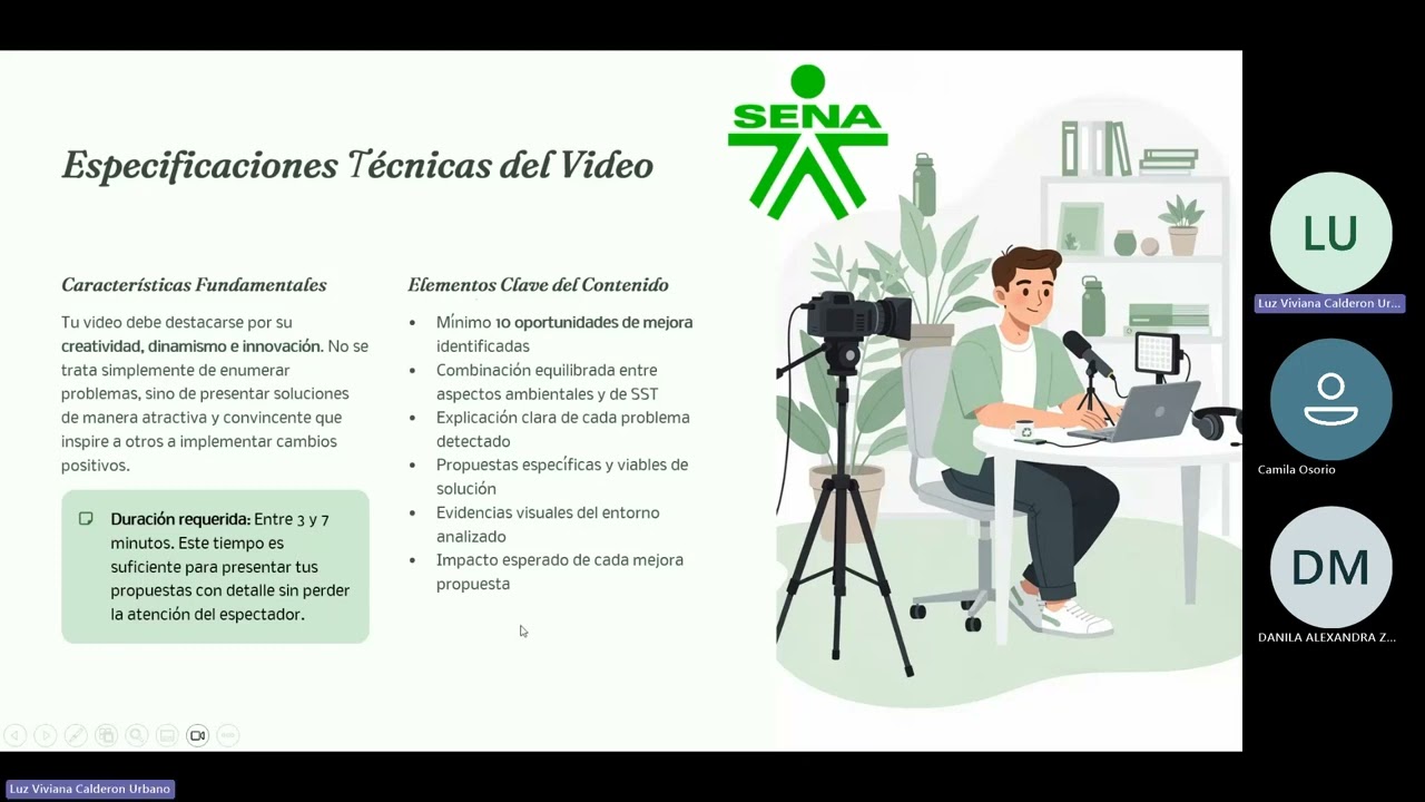 Sesion en linea  Video expositivo sobre oportunidades de mejora en medio ambiente y SST  GA5 2206015