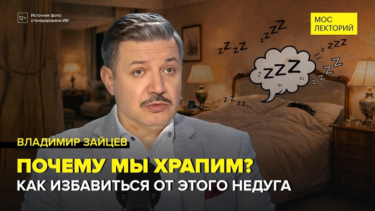 Храп — опасности и последствия громкого сна | Владимир Зайцев Лекция 2026 | Мослекторий