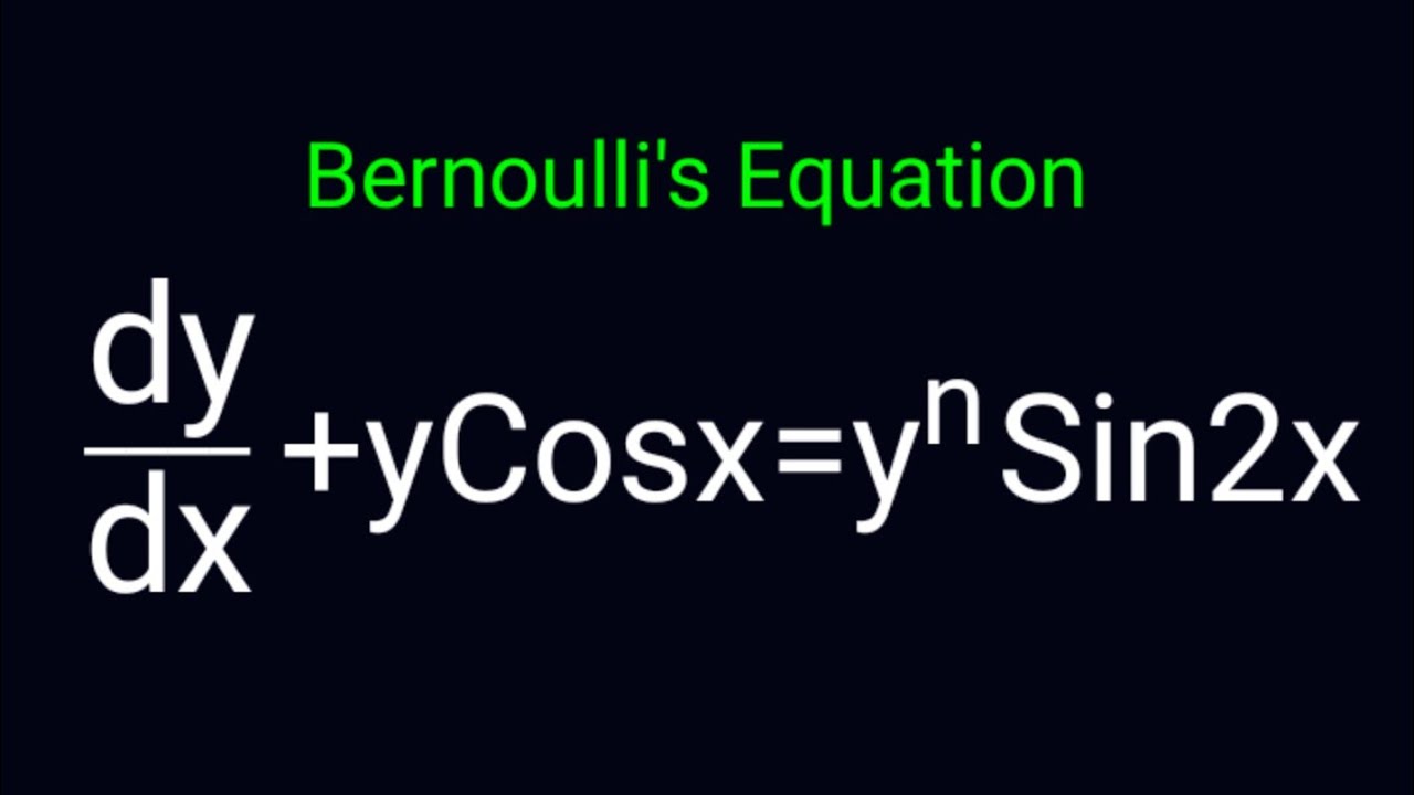 dy/dx+yCosx=y^nSin2x #BernoullisEquation L726
