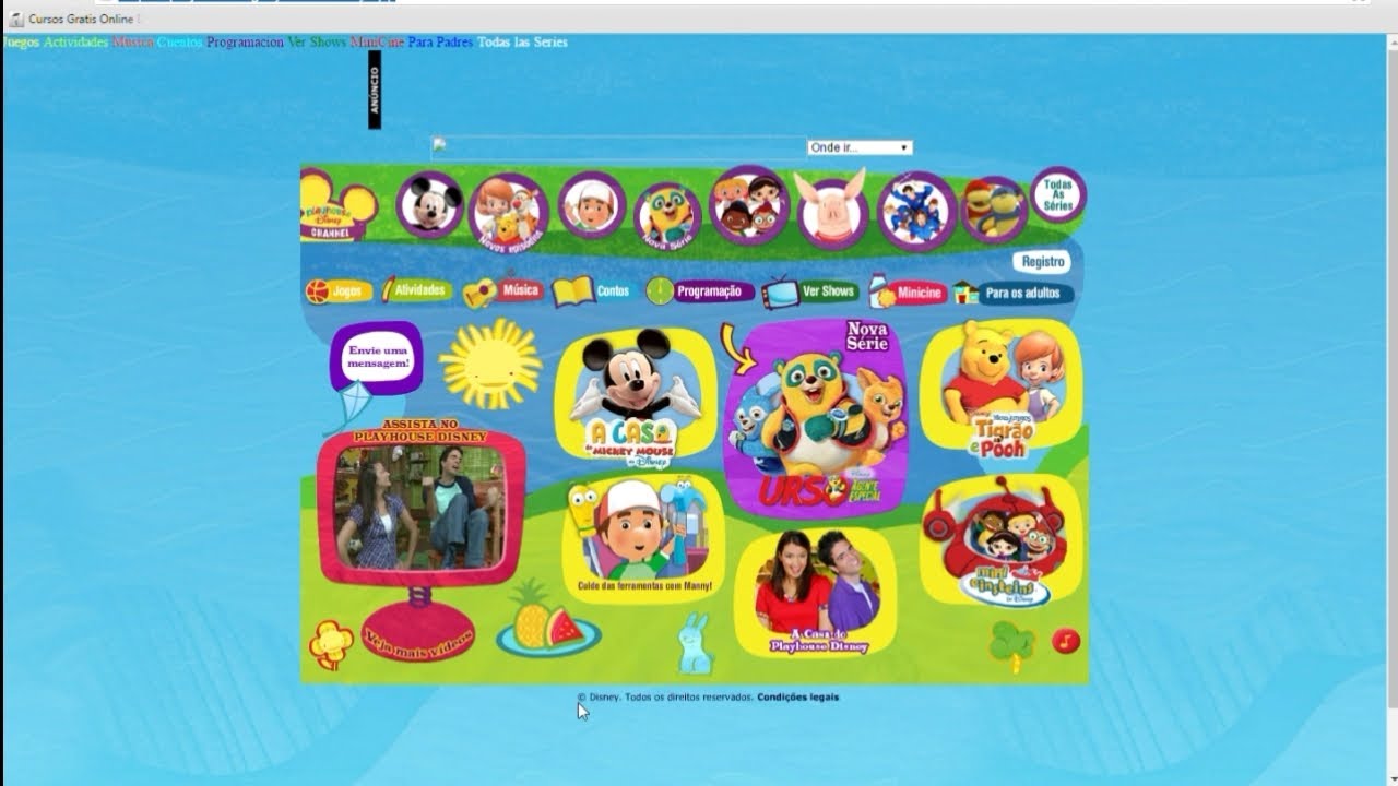 Playhouse Disney Latam website recreation