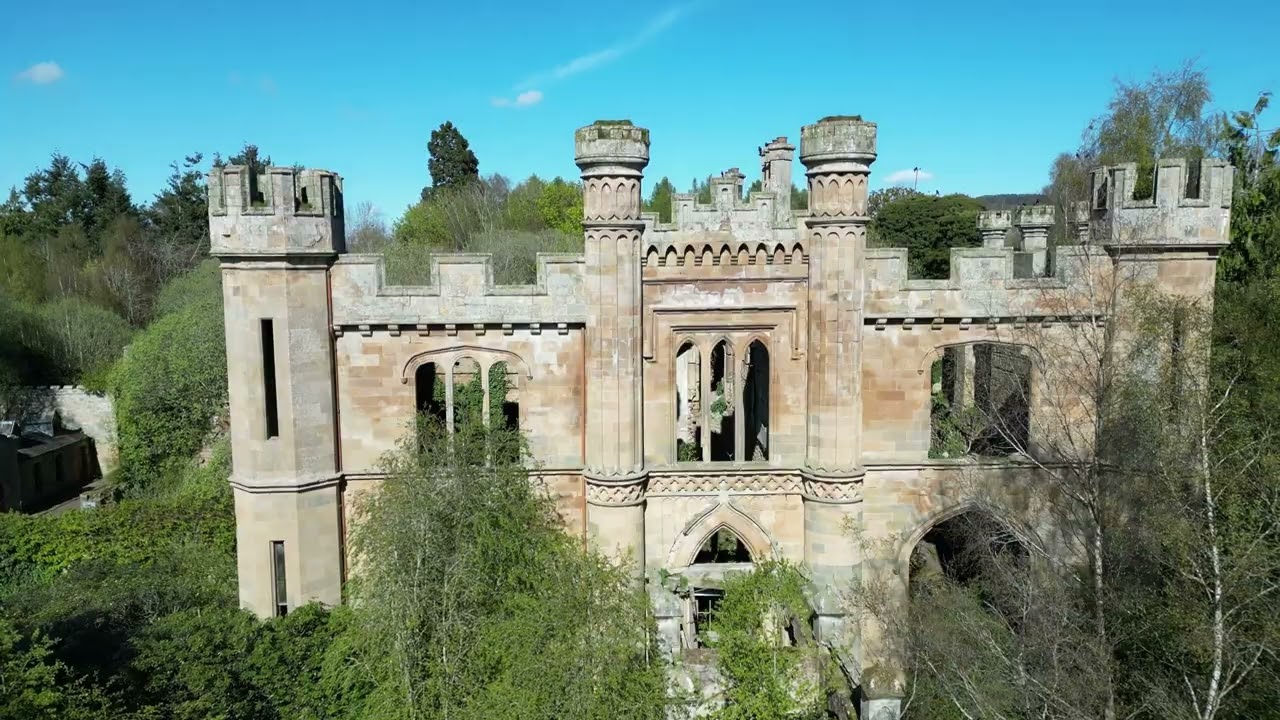 Crawford Priory 4K | Abandoned Building in Fife | DJI Drone View