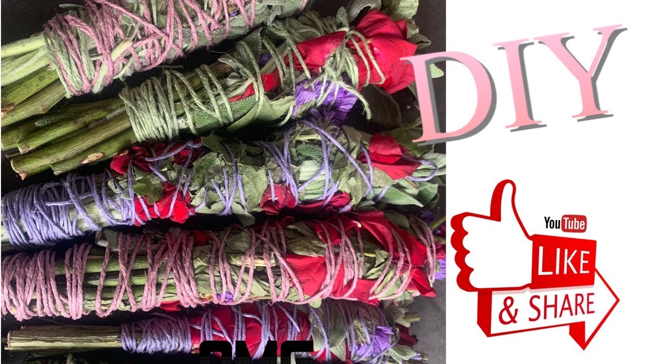 DIY #HOWTO #MAKESAGE & ROSE SMUDGE STICKS AT HOME