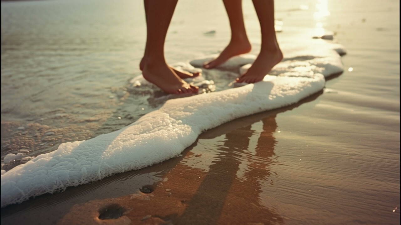 Biały walc na dzikiej plaży