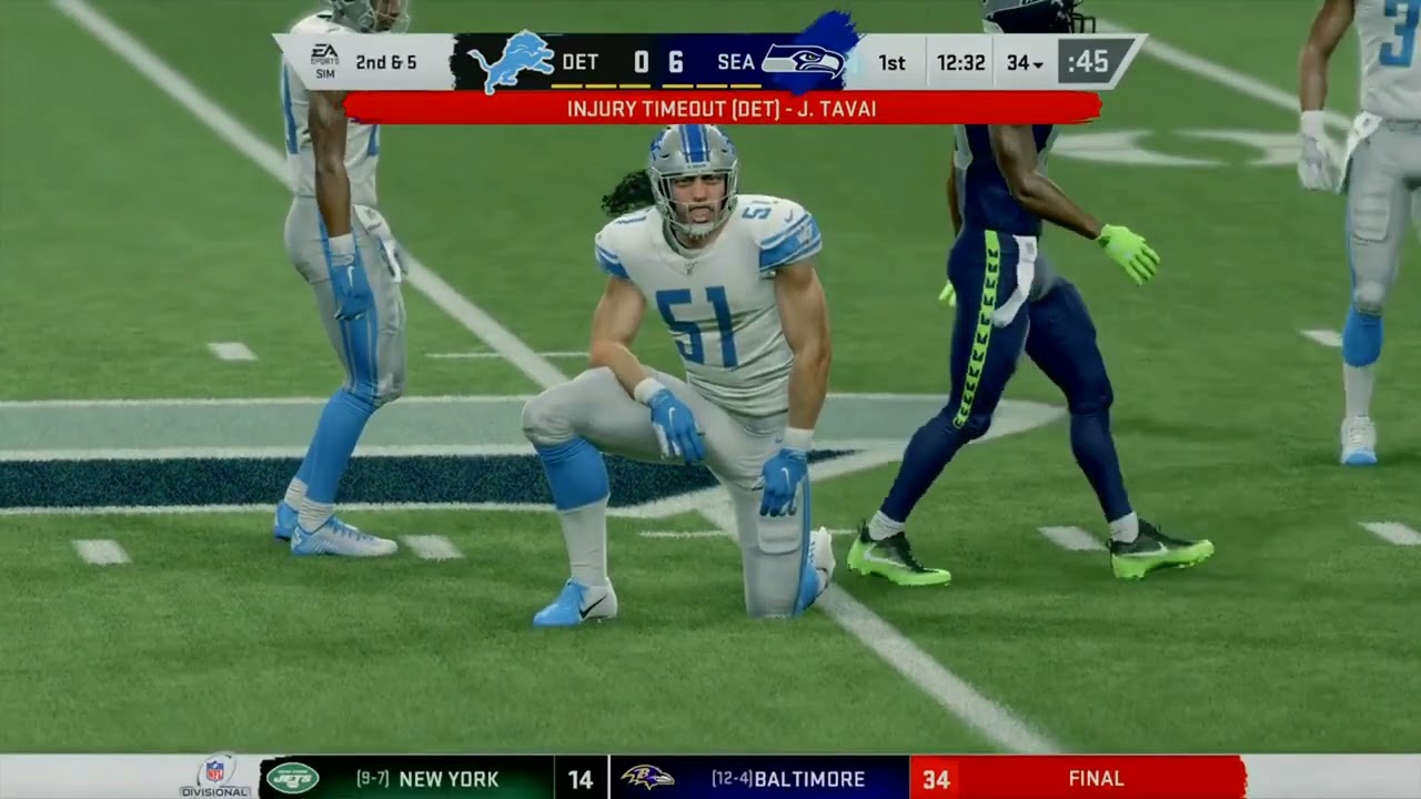 Detroit Lions vs Seattle Seahawks. Madden franchise game