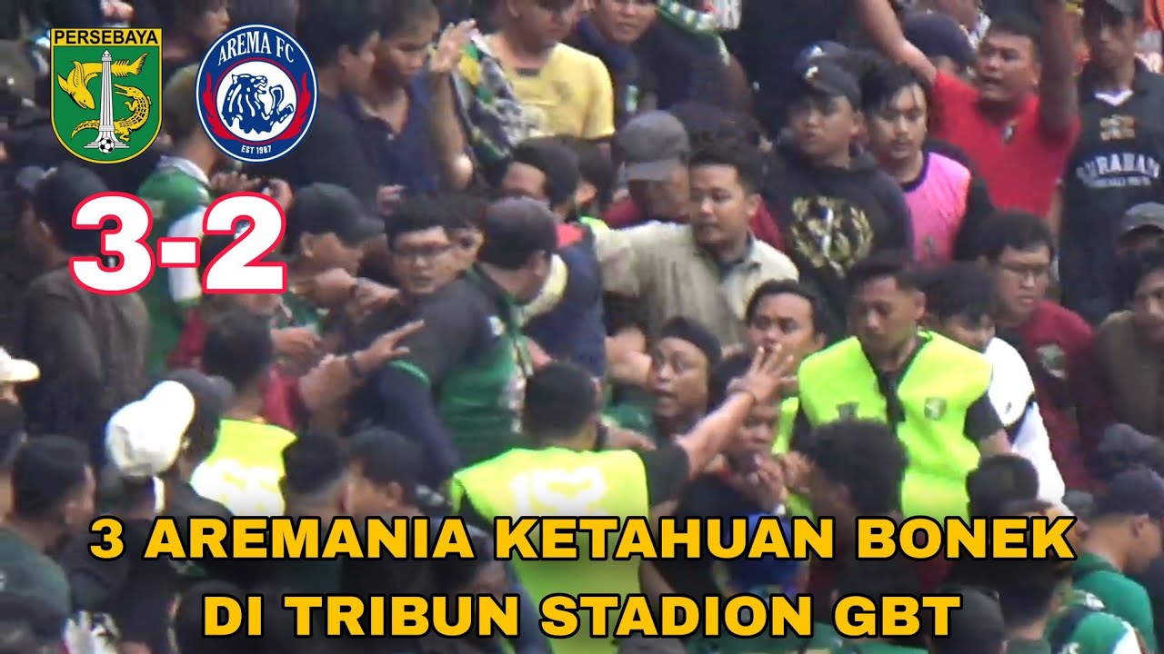 3 Aremania Ketahuan Bonek ada di Tribun GBT nonton Persebaya vs Arema FC, Petugas Sigap Mengamankan