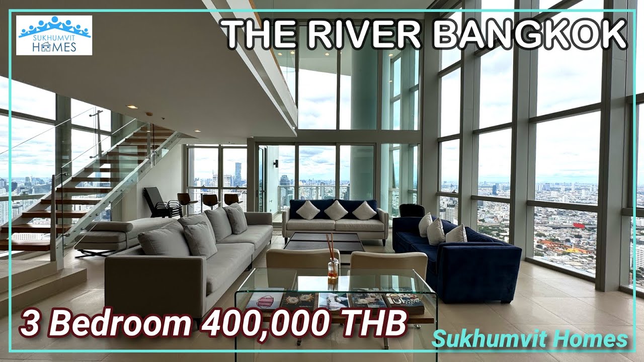 67th Floor Luxury Bangkok Duplex 3 Bedroom for Rent The River 400,000 THB Monthly