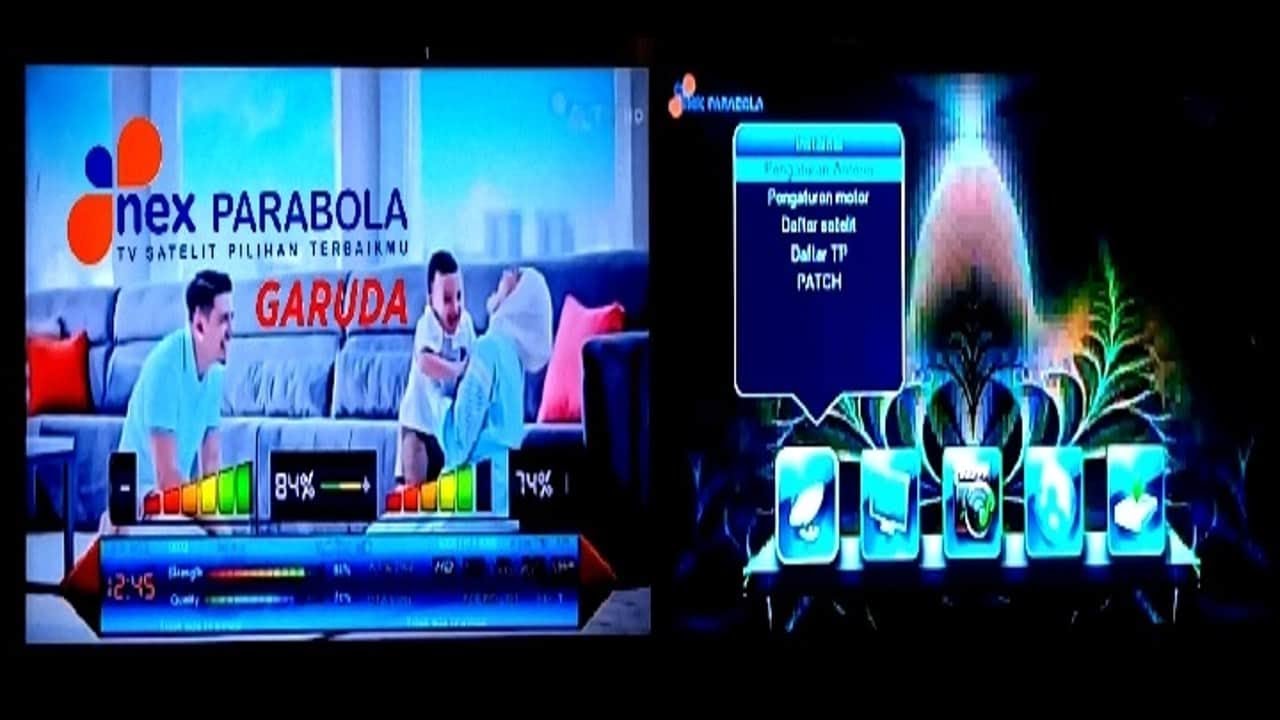 sw nex parabola g2 menu skin c band dan ku band