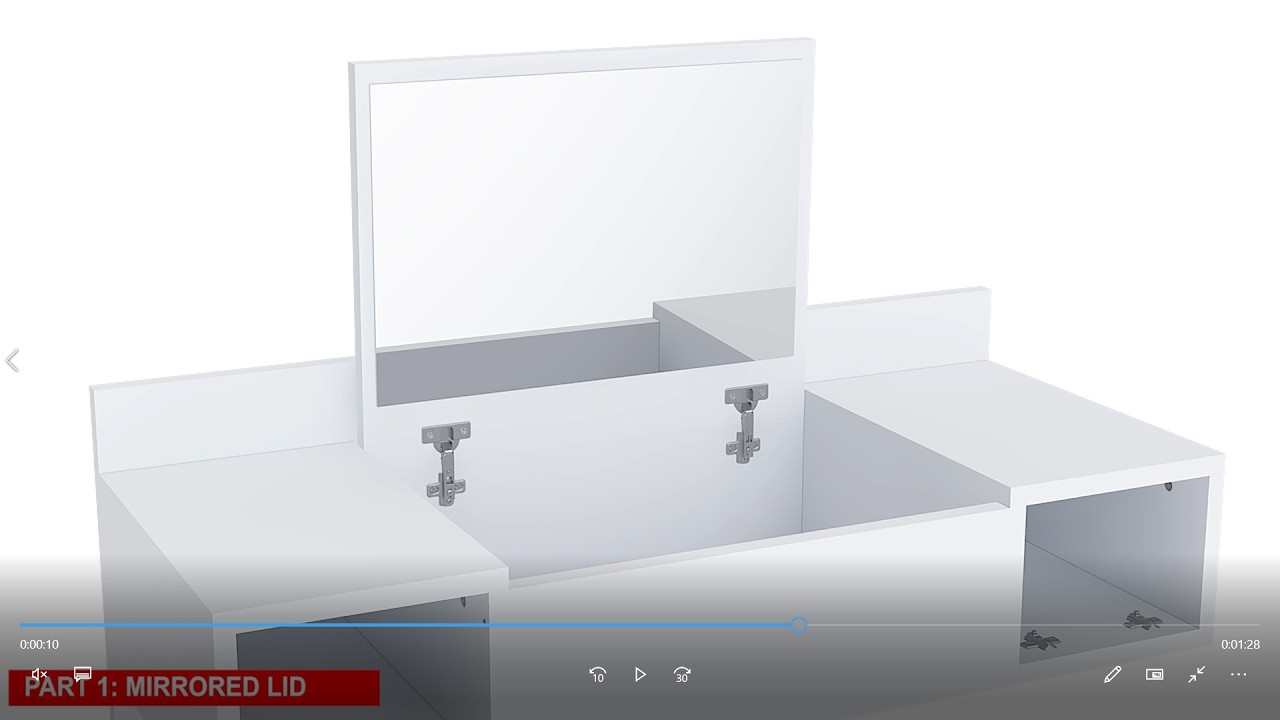 Zakkum Makeup Table Animated Assembly & Mounting Instructions