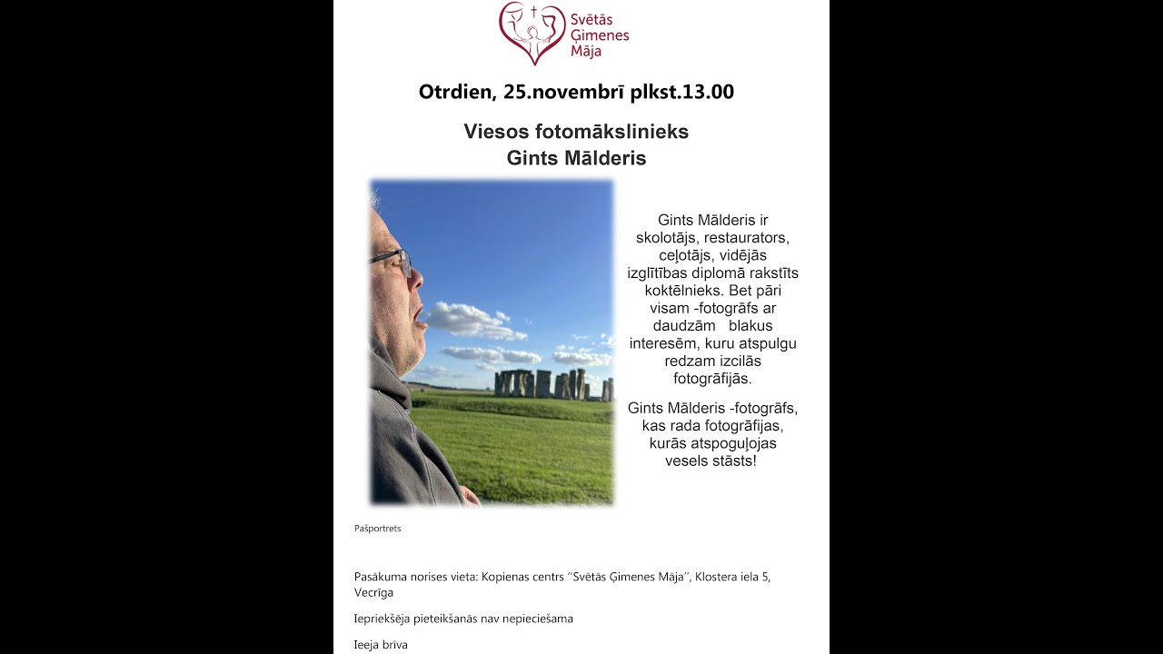 Fotogrāfs Gints Mālderis .Sv.Ģimenes mājā.Sarunas pie galda.2025.25.11.Video Ojārs Jansons ©