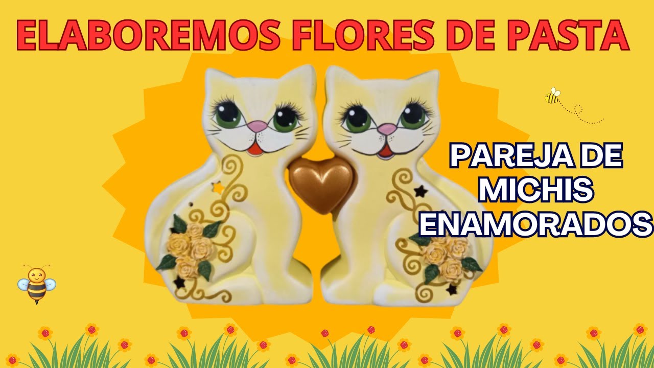 CÓMO TRABAJAR LA PASTA FLEXIBLE. PAREJA DE GATITOS