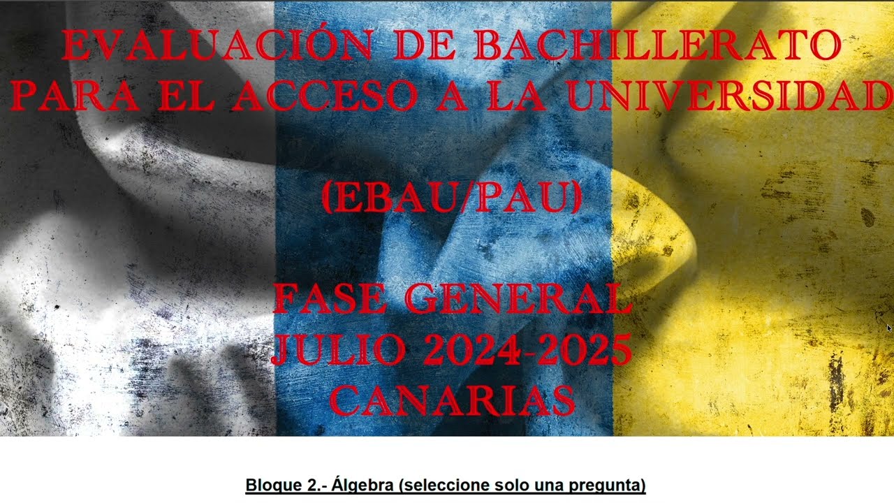 Examen PAU Canarias Julio 2025 Matemáticas II | Ejercicio 2 A Resuelto