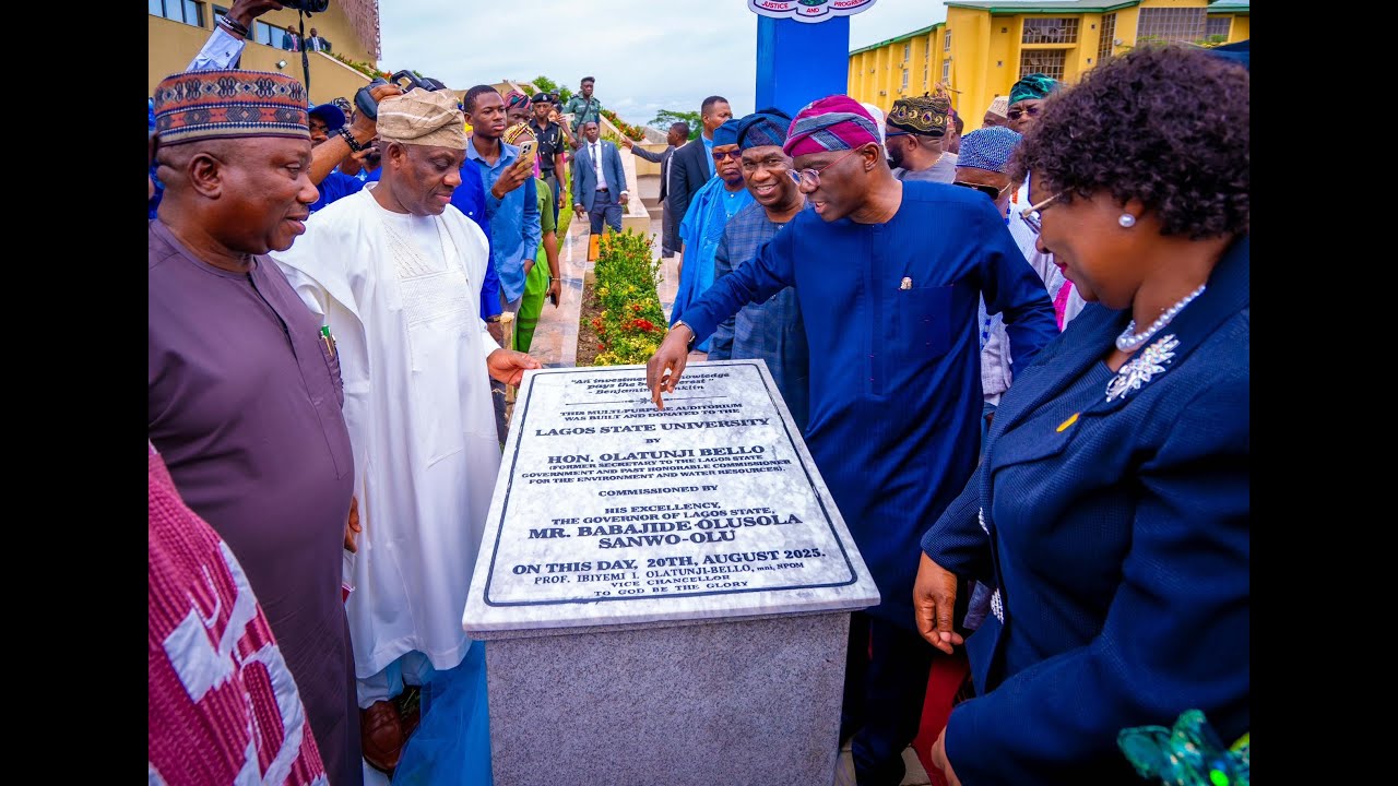 SANWO-OLU UNVEILS BELLO AUDITORIUM