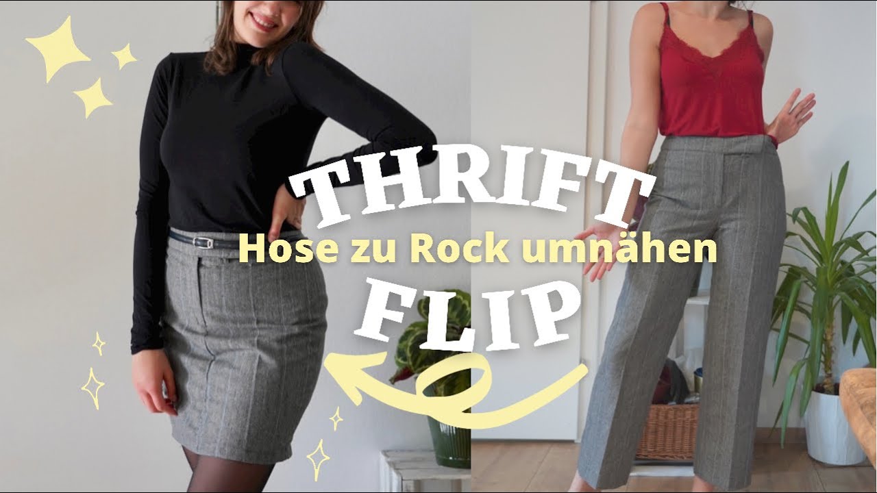 Meine Oma hat ausgemistet & ich nähe einen TRENDY ROCK aus ihrer Hose :D THIRFT FLIP