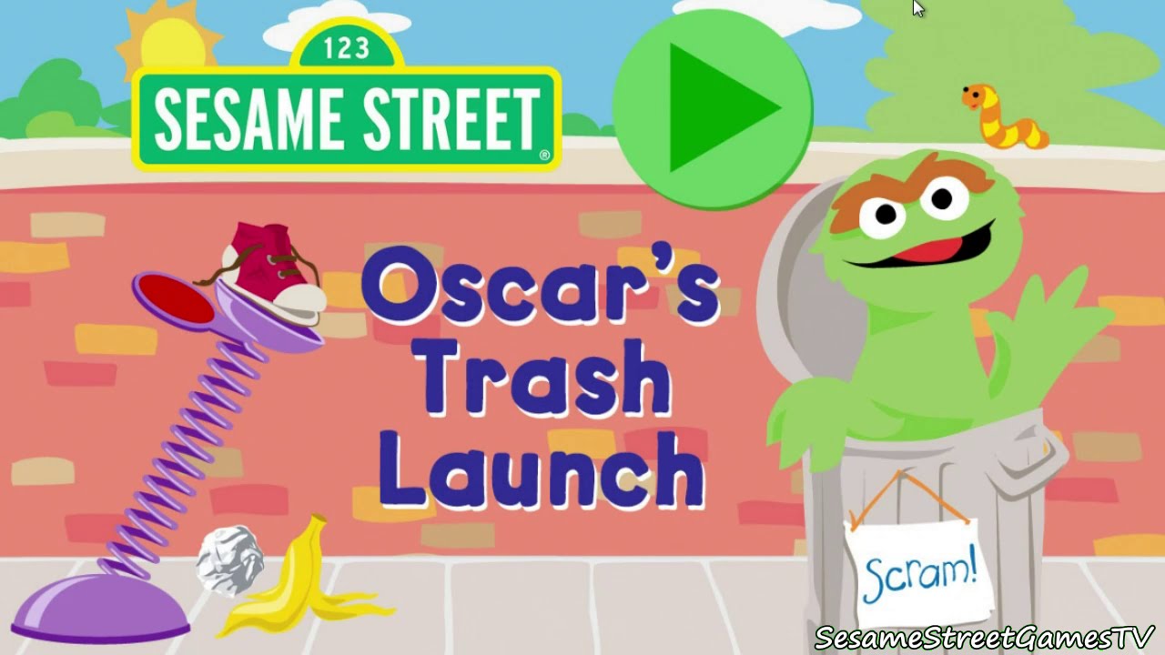 Sesame Street Oscar's Trash Launch Bumper Cars Children Mini Games