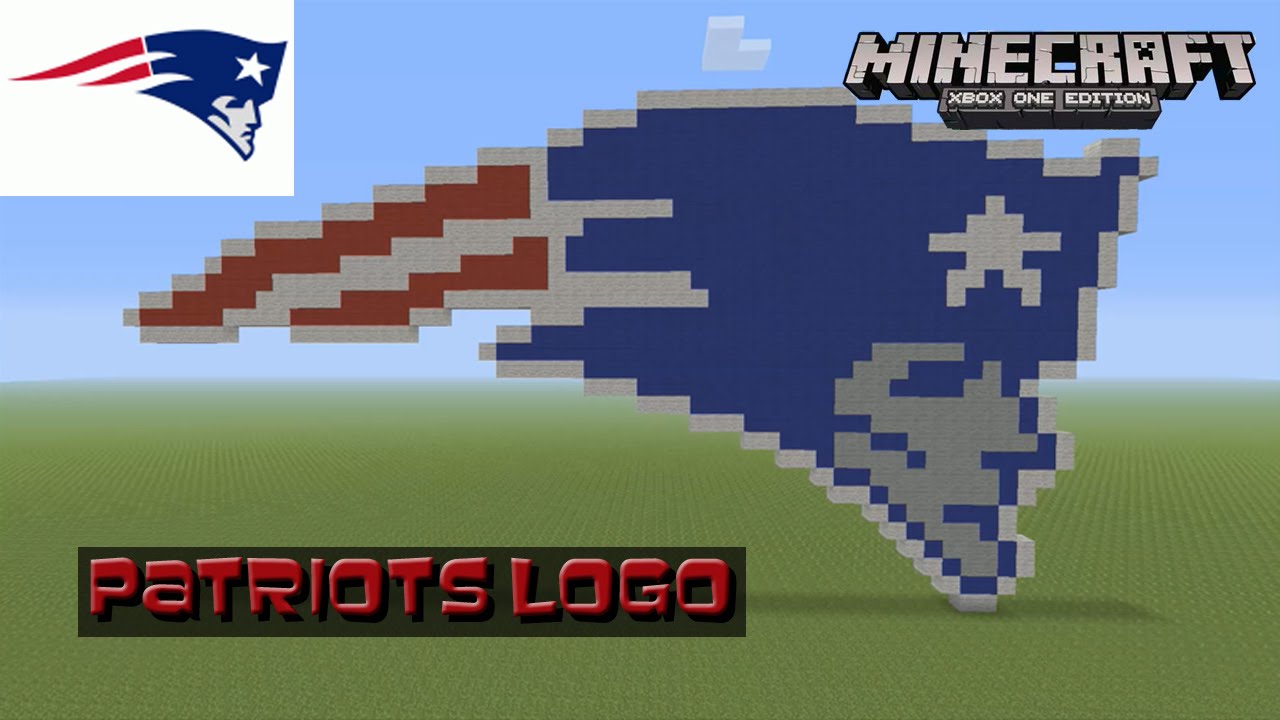 Minecraft: Учебник и демонстрация пиксельной графики: логотип New England Patriots (Суперкубок)