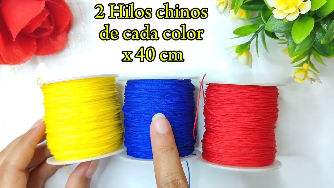 Cómo hacer pulsera de hilo Tricolor de Venezuela Con nudo plano