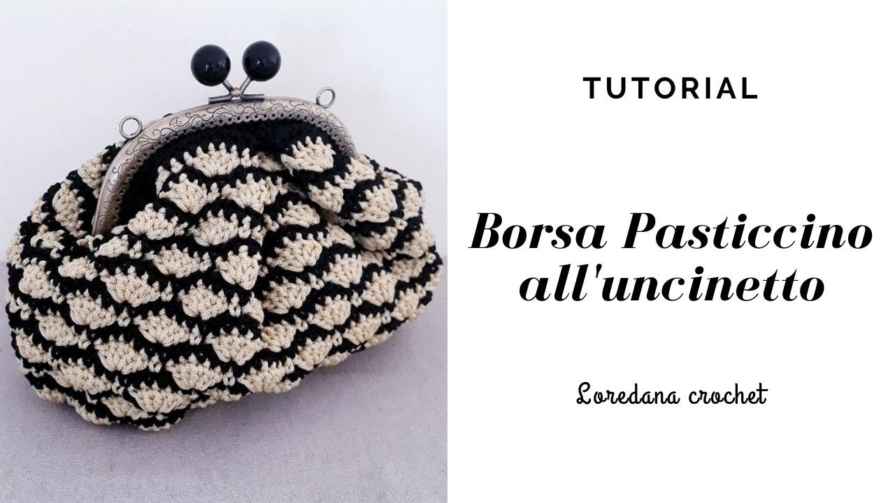 BORSA PASTICCINO SIMIL MAX MARA/CLIC CLAC UNCINETTO/PUNTO VENTAGLIO VARIANTE - LOREDANA CROCHET