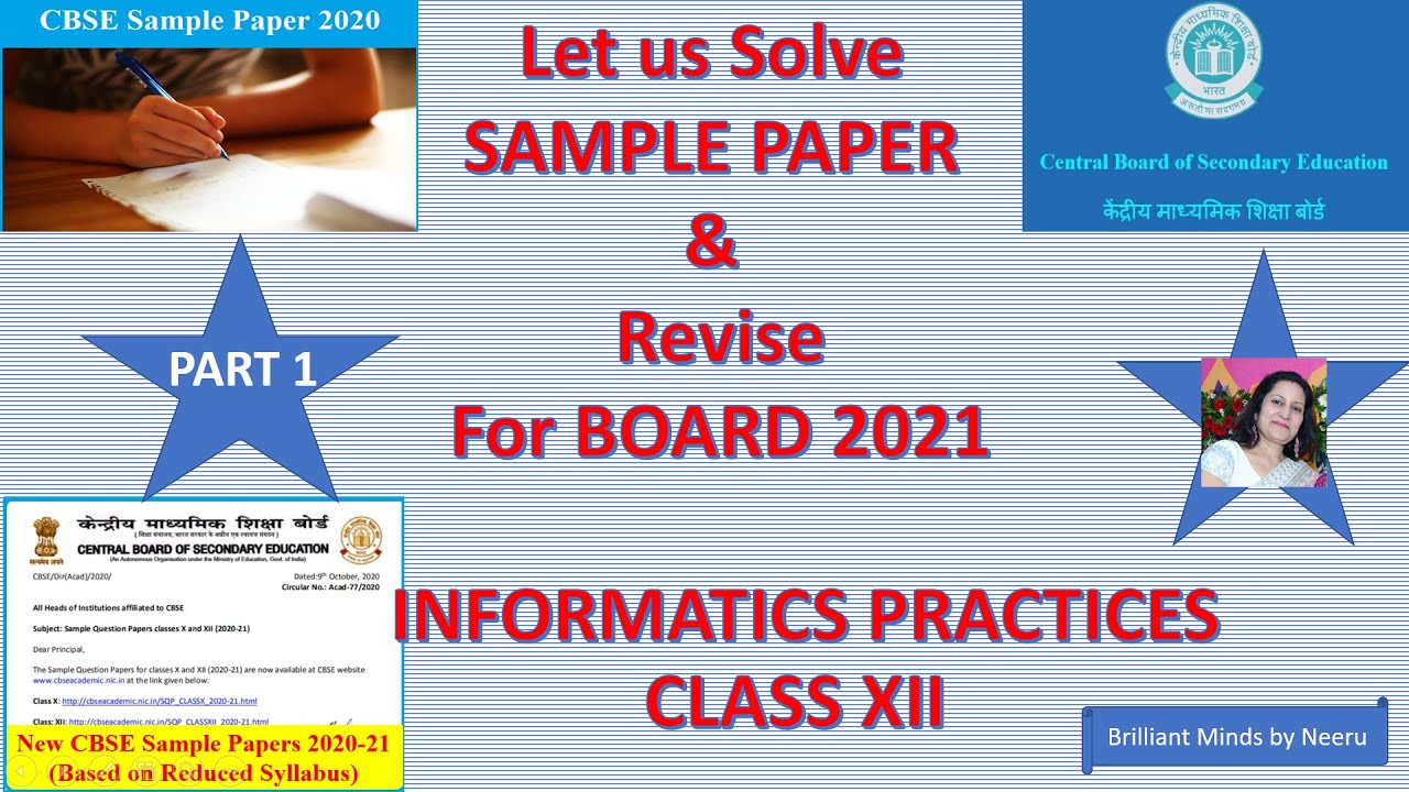 CBSE Sample paper IP part 1-Solution of Sample Paper IP-Practice Paper IP 2021-Sample Paper IP