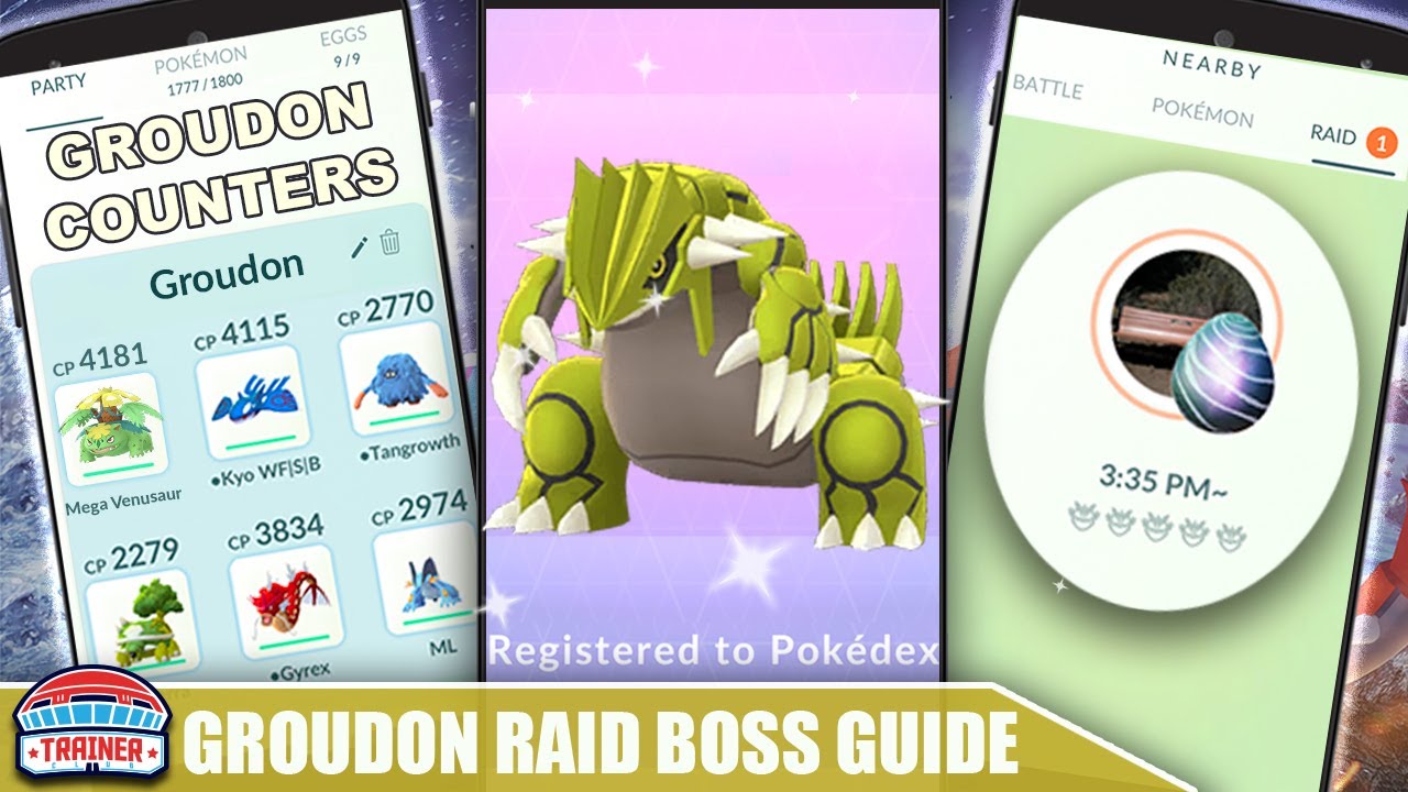 THE SHINY *GROUDON* COUNTER GUIDE! 100 IVs, MOVESET & WEAKNESS - GROUND RAID BOSS | Pokémon Go