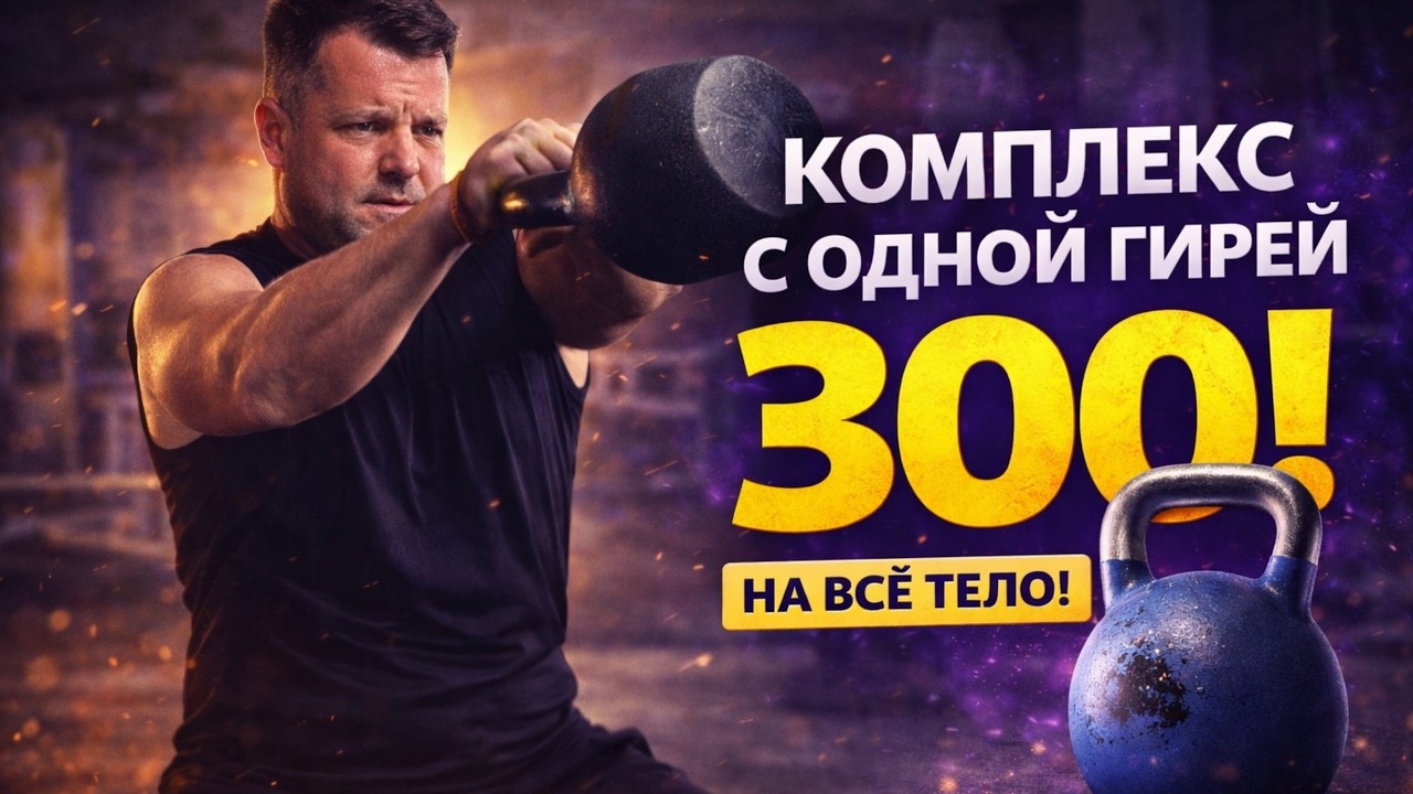 Лучший комплекс с одной гирей ТРИСТА (300) на все тело!