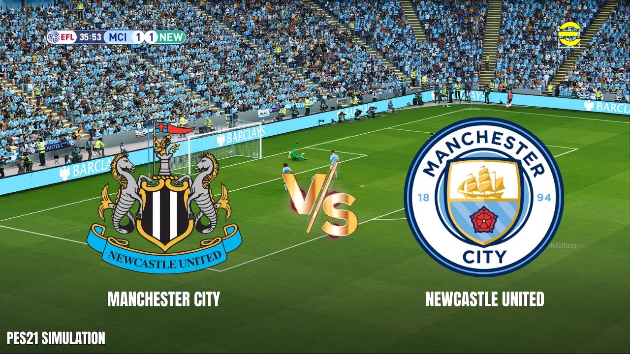 Newcastle United vs Manchester City | Carabao Cup 2025/26 Semi-Finals | PES 2021 Simulation