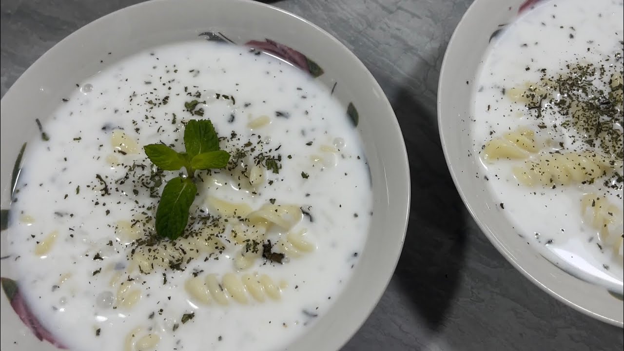 اللبنية بالمعكرونة أكلة/ سلطة بسيطه  وسهلة وشهية وسريعه