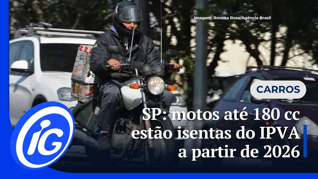 SP: motos até 180 cc estão isentas do IPVA a partir de 2026
