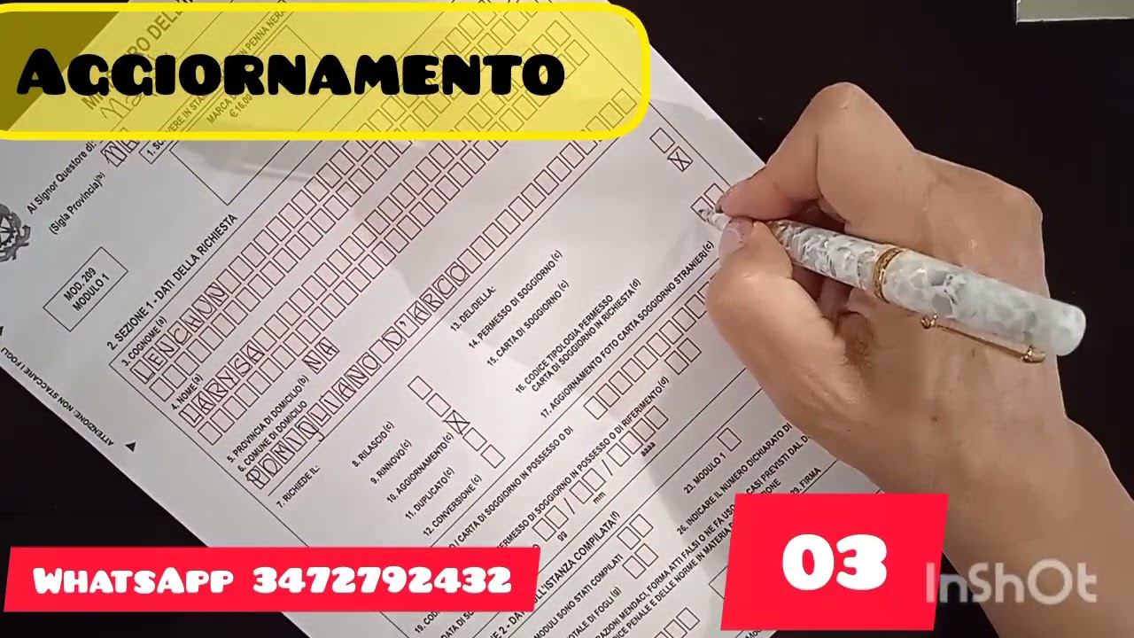 Aggiornamento permesso di soggiorno UE soggiornanti lungo periodo .Роби САМ. записуємо busta kit