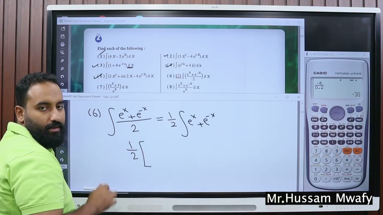 Moasser Calculus Exercise (11) [ integral of exponential and logarithmic ] ''2026'' II Hussam Mwafy