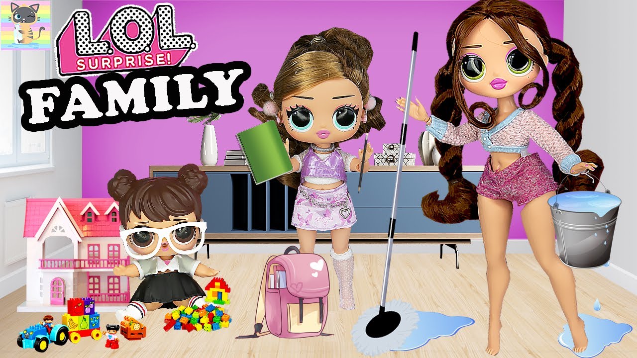 LOL Surprise Toddler Helps Mom With House Cleaning Night Routine!