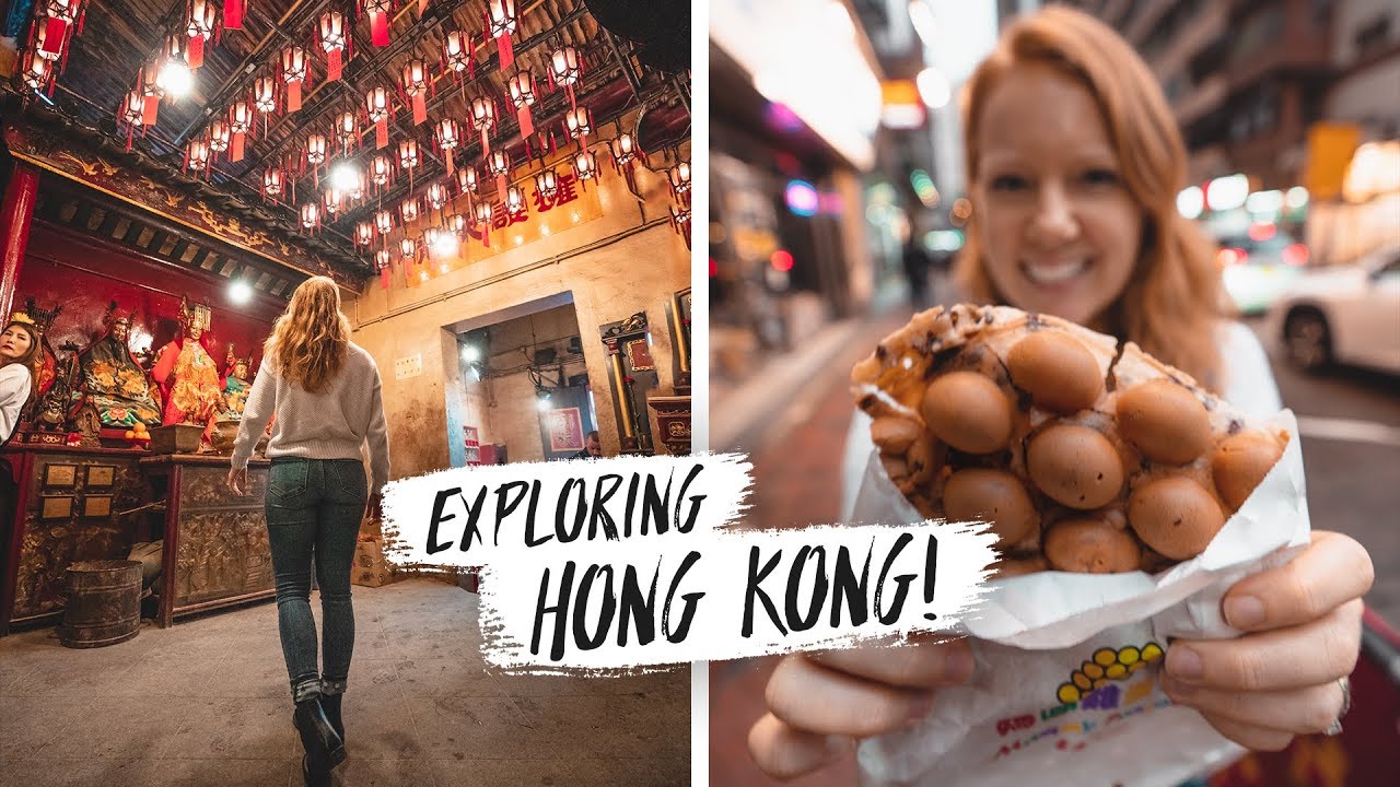 Exploring HONG KONG! - Most Popular Street Food Snack (Egg Waffle), Oldest Temple & Victoria Peak!