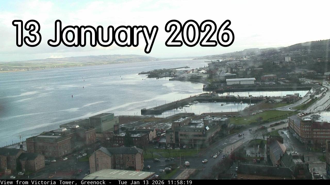 13 January 2026 - Greenock's Victoria Tower webcam