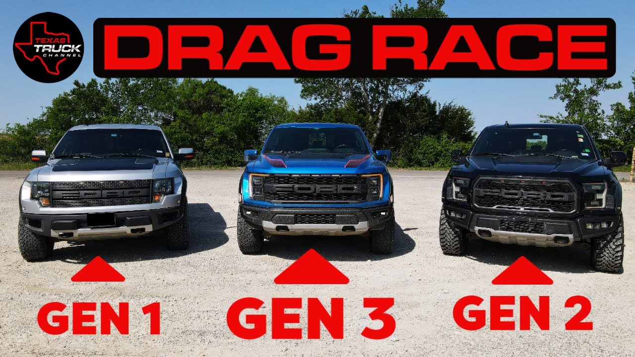 GEN 1 RAPTOR vs GEN 2 RAPTOR vs GEN 3 RAPTOR // DRAG RACE + 0-60 Testing