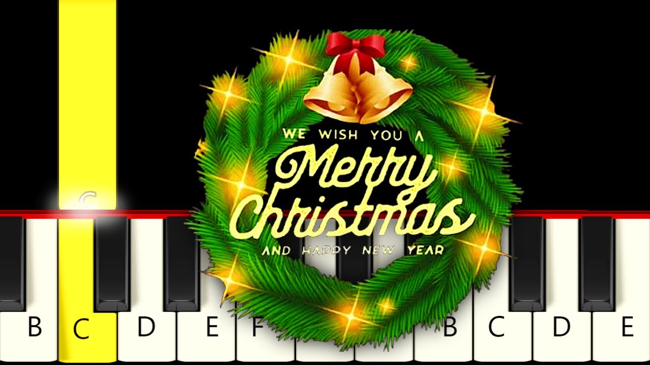 We Wish You a Merry Christmas - Very Easy and Slow Piano Tutorial - Beginner