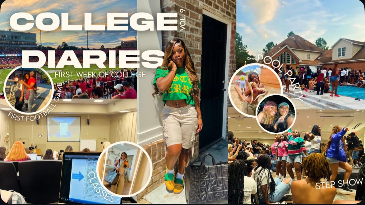 FIRST WEEK OF COLLEGE| Vol. 9, Soph Yr,First Day Recap,Pool Party, Step Show,Classes, Football Game 