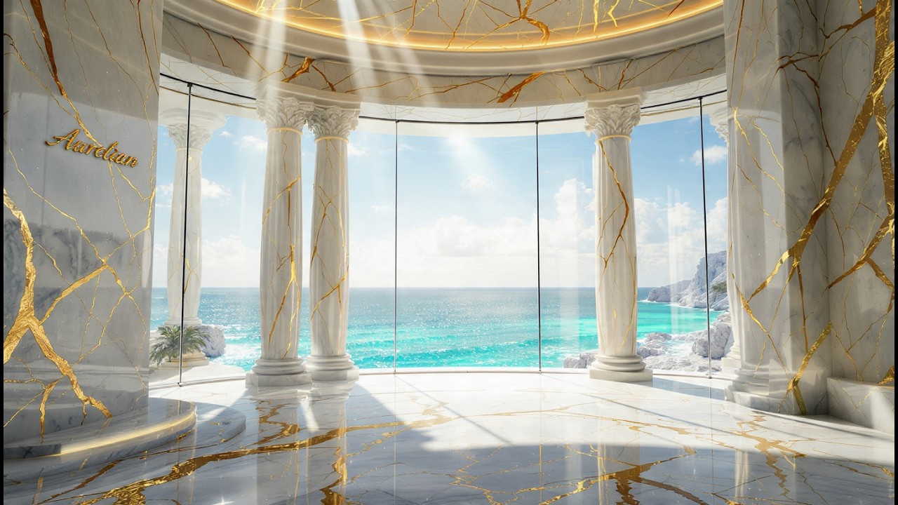 Celestial Marble Sanctuary – 432Hz Wealth Frequency & 4K Future Living Architecture