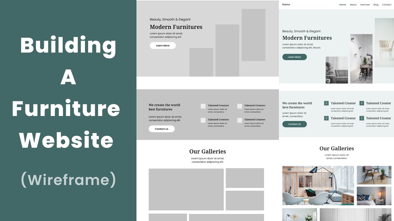 Building a Furniture Website  Part 1 - Wireframe (Wireframe, UI Design, Website Building)