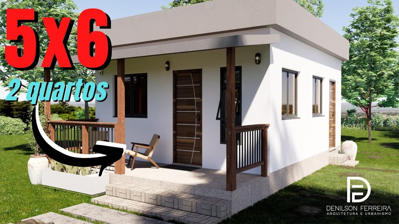 028 - Kitnet 5x6 com 2 quartos | Mini Casa 30 m |  Tiny House | Quitinete | Loft | PLANTA NO LINK