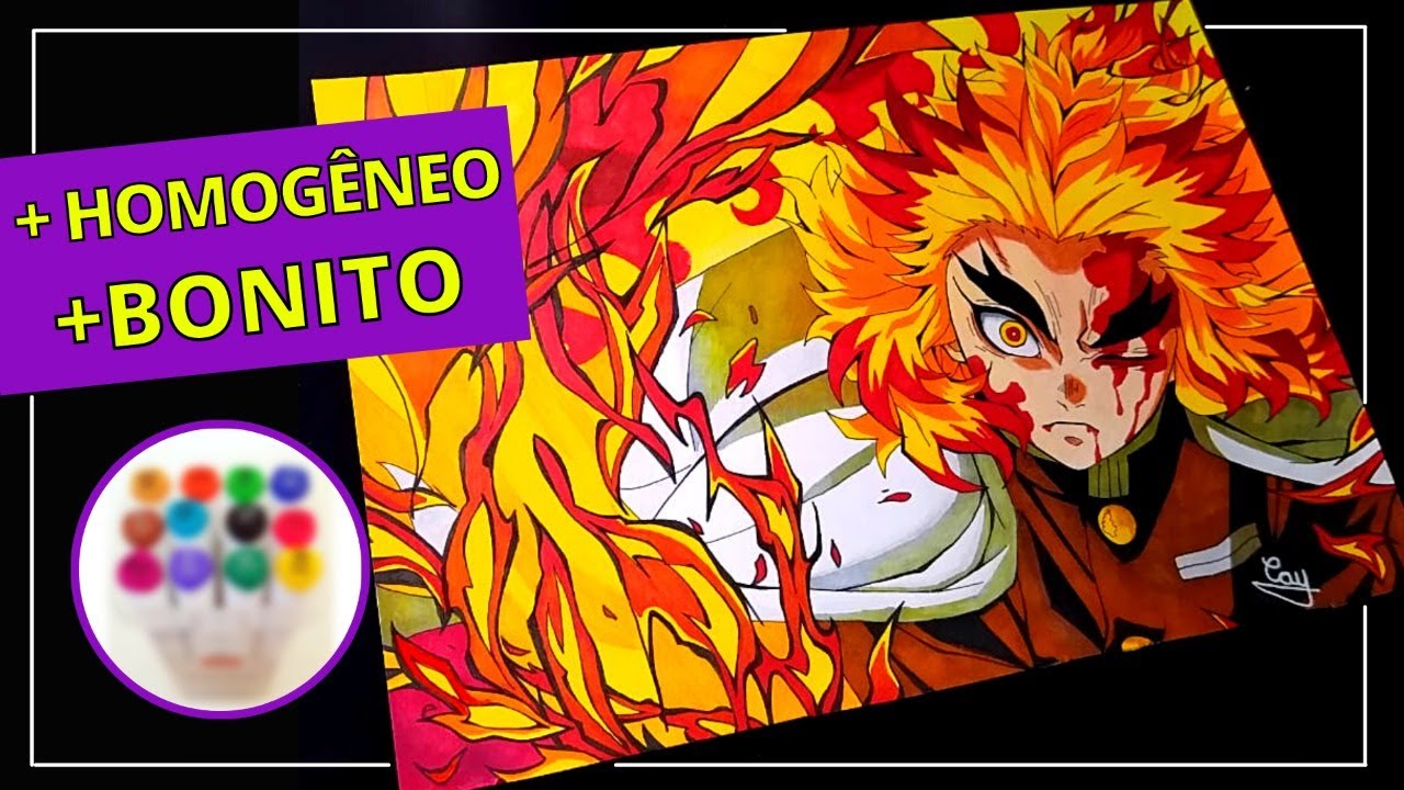 O SEGREDO DA PINTURA HOMOGÊNEA | Review BRW Evoke (Drawing Rengoku Kyojuro)