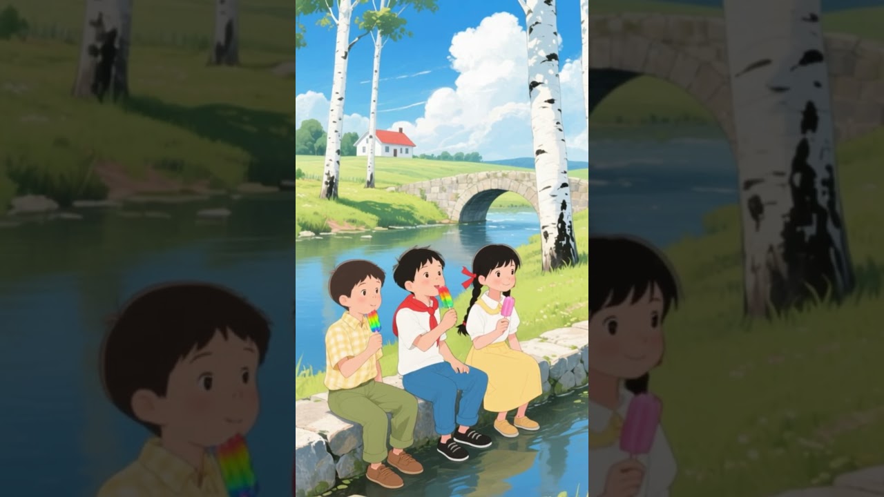 Summer Days by the River 🍦☀️ #scenery #animation #cozy #nature #village #rural #countryside
